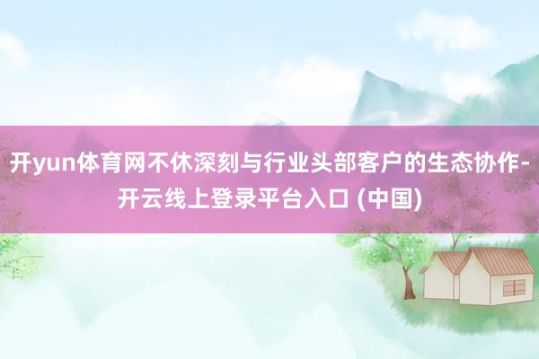 开yun体育网不休深刻与行业头部客户的生态协作-开云线上登录平台入口 (中国)