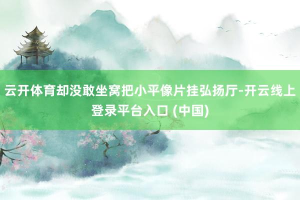 云开体育却没敢坐窝把小平像片挂弘扬厅-开云线上登录平台入口 (中国)